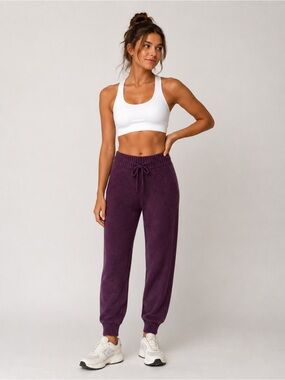 NWOT Free People Movement Fleece Purple Athletic Joggers Pants Comfy Soft Casual